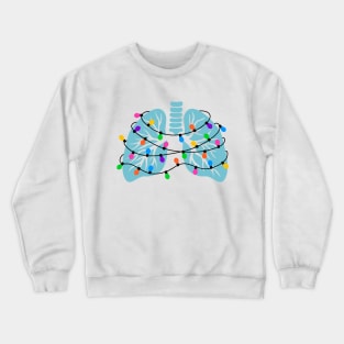 Lungs Christmas Lights Respiratory Therapist Xmas Gift Crewneck Sweatshirt